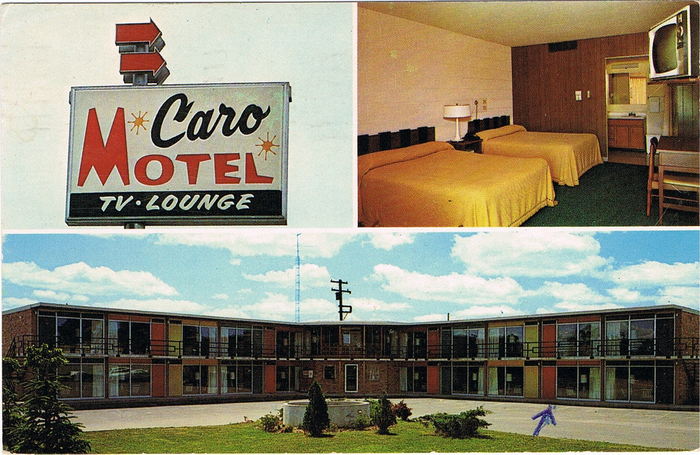 Caro Motel (Park Drive Inn) - Old Post Card (newer photo)